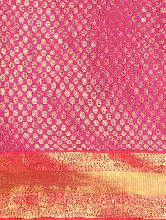 jacquard banarasi saree with blouse - 17553939 - Zoom Image - 5