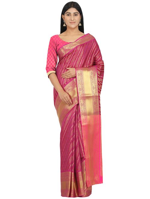 jacquard banarasi saree with blouse - 17553941 - Standard Image - 1