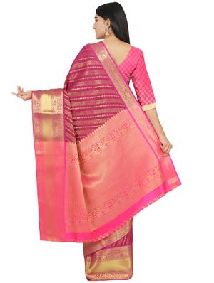 jacquard banarasi saree with blouse - 17553941 - Standard Image - 2