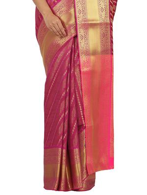 jacquard banarasi saree with blouse - 17553941 - Standard Image - 3