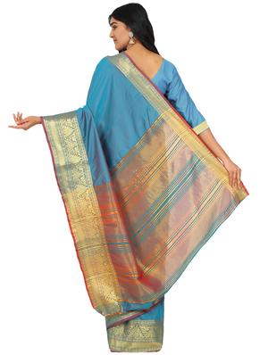 jacquard banarasi saree with blouse - 17553942 - Standard Image - 2