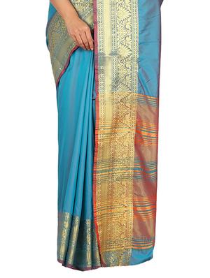 jacquard banarasi saree with blouse - 17553942 - Standard Image - 3