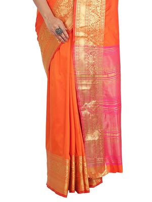 jacquard banarasi saree with blouse - 17553944 - Standard Image - 3