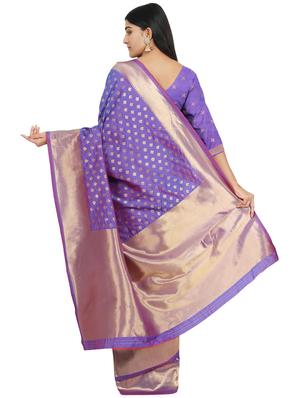 jacquard banarasi saree with blouse - 17553946 - Standard Image - 2