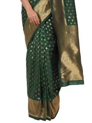 jacquard banarasi saree with blouse - 17553947 - Standard Image - 3