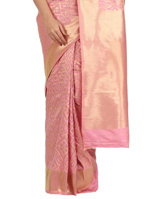 jacquard banarasi saree with blouse - 17553949 - Standard Image - 3