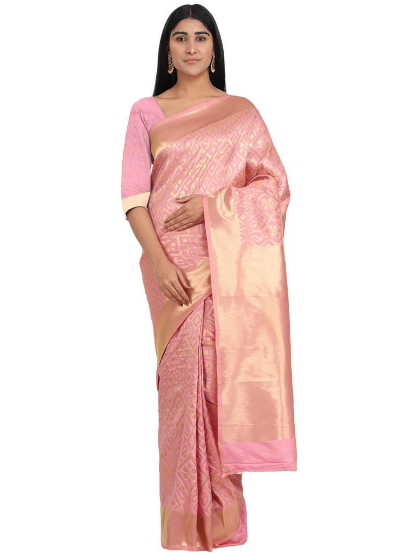 jacquard banarasi saree with blouse - 17553949 - Zoom Image - 1