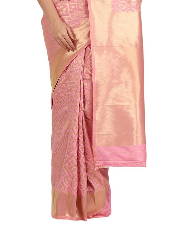 jacquard banarasi saree with blouse - 17553949 - Zoom Image - 3