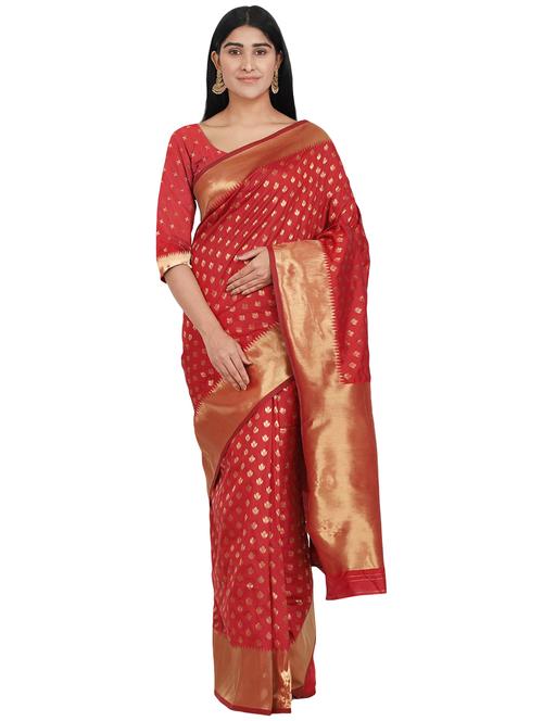 jacquard banarasi saree with blouse - 17553950 - Standard Image - 1