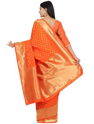 jacquard banarasi saree with blouse - 17553951 - Standard Image - 2