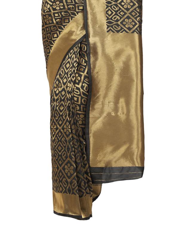 jacquard banarasi saree with blouse - 17553954 - Zoom Image - 3