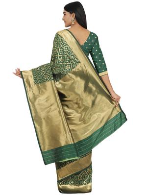 jacquard banarasi saree with blouse - 17553955 - Standard Image - 2