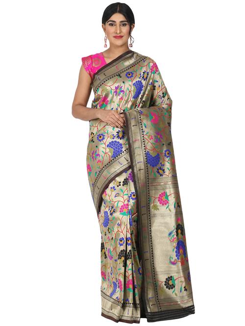 jacquard banarasi saree with blouse - 17553959 - Standard Image - 1