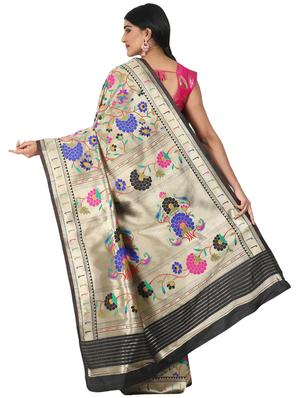jacquard banarasi saree with blouse - 17553959 - Standard Image - 2