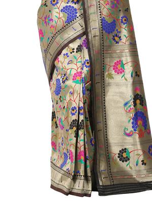 jacquard banarasi saree with blouse - 17553959 - Standard Image - 3