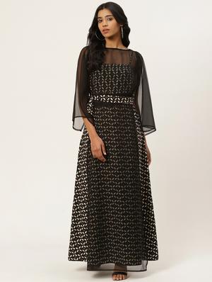 slit sleeves layered dress - 17553986 - Standard Image - 2