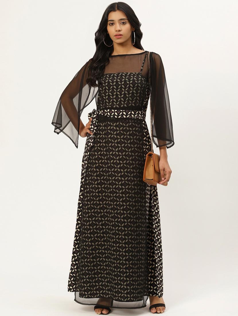 slit sleeves layered dress - 17553986 - Zoom Image - 1