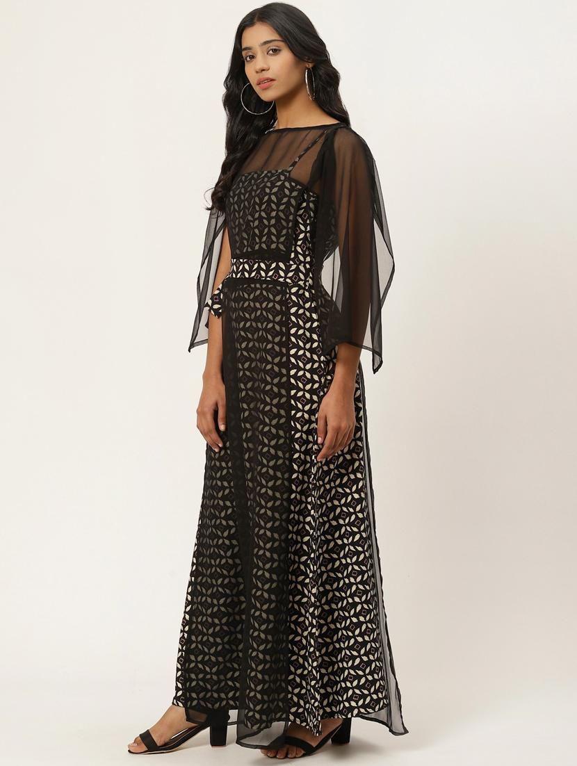 slit sleeves layered dress - 17553986 - Zoom Image - 3