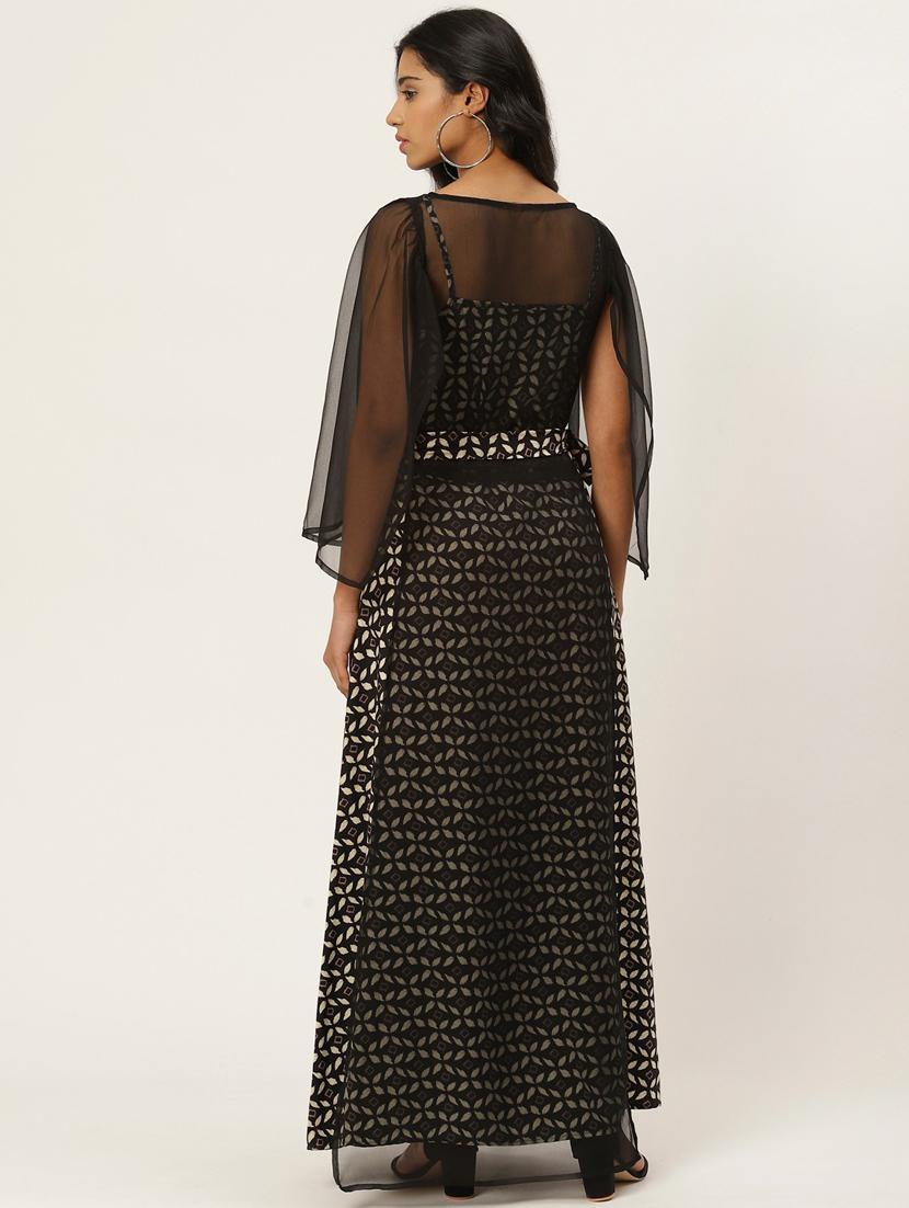 slit sleeves layered dress - 17553986 - Zoom Image - 4
