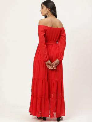 off shoulder tiered dress - 17553989 - Standard Image - 3