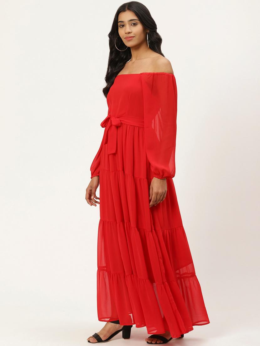 off shoulder tiered dress - 17553989 - Zoom Image - 2