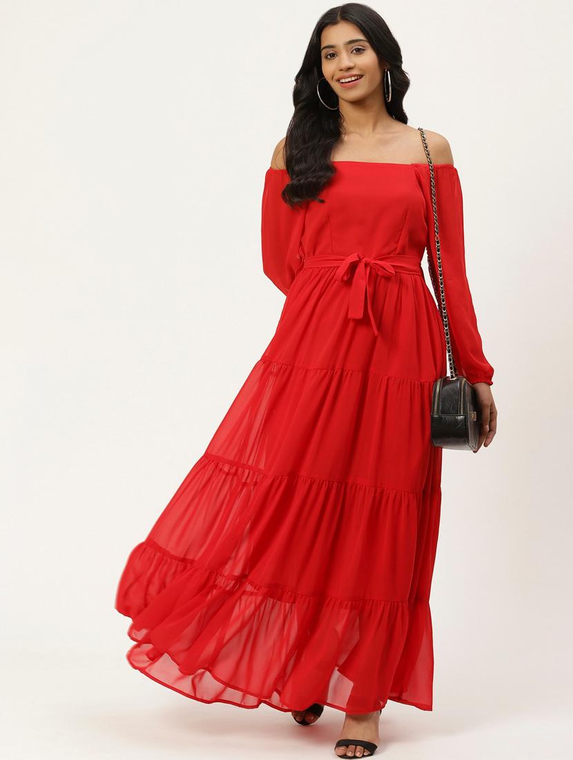 off shoulder tiered dress - 17553989 - Zoom Image - 4