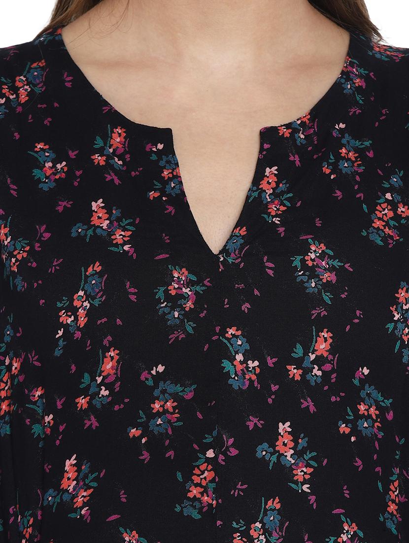 mandarin neck floral kaftan - 17554348 - Zoom Image - 5