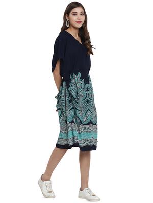 notch neck printed kaftan - 17554349 - Standard Image - 2