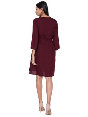 tie front a-line dress - 17554379 - Standard Image - 3