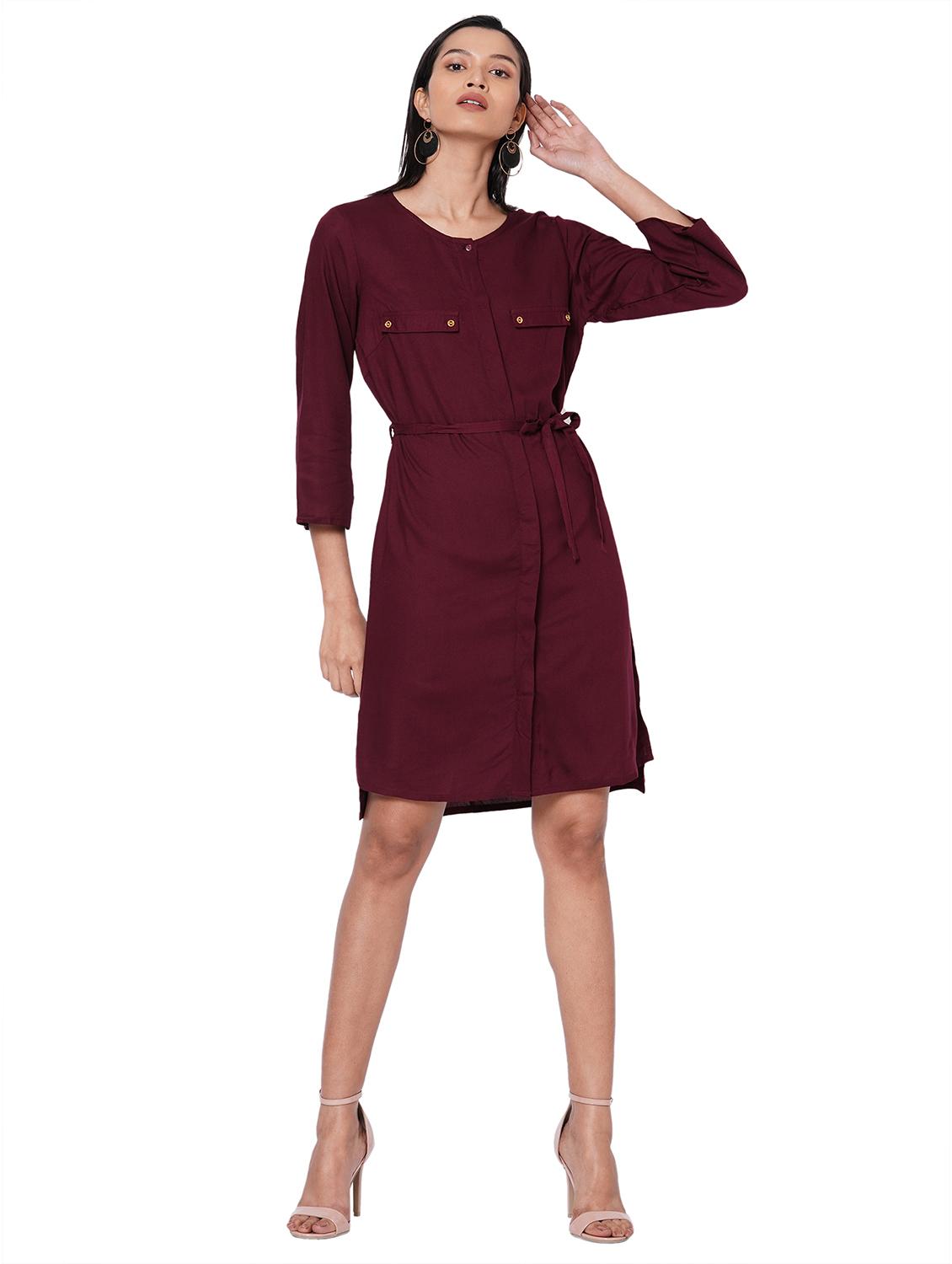 tie front a-line dress - 17554379 - Zoom Image - 1