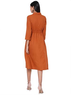 button up a-line dress - 17554381 - Standard Image - 3
