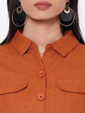 button up a-line dress - 17554381 - Standard Image - 4