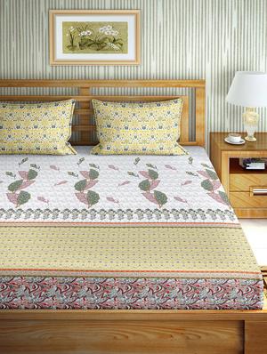 the oscar collection double bedsheet set super king size 180 tc cotton green colour - 17554436 - Standard Image - 2