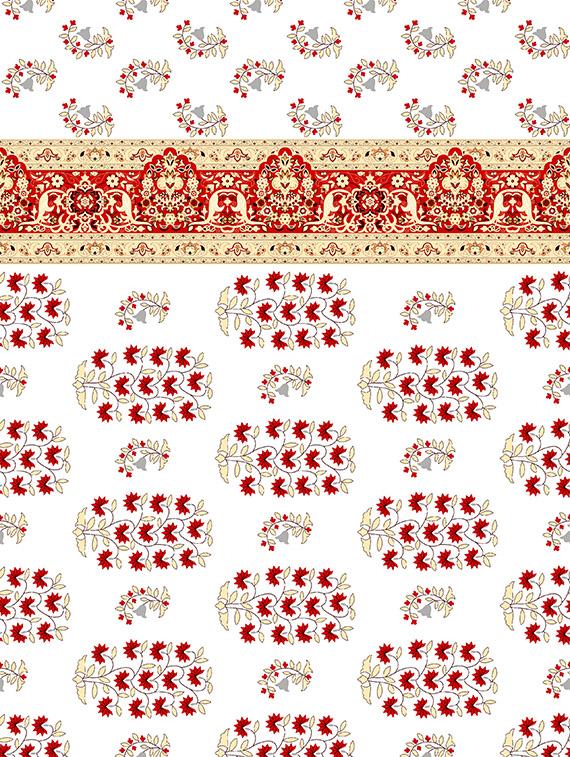 the oscar collection double bedsheet set super king size 180 tc cotton red colour - 17554447 - Zoom Image - 3