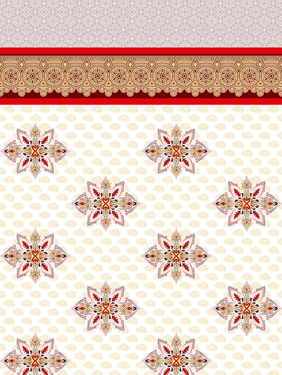the oscar collection double bedsheet set super king size 180 tc cotton red colour - 17554452 - Zoom Image - 3