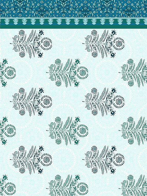 the oscar collection double bedsheet set super king size 180 tc cotton blue colour - 17554454 - Zoom Image - 3