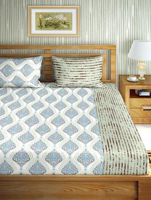 the oscar collection double bedsheet set super king size 180 tc cotton green colour - 17554467 - Standard Image - 2