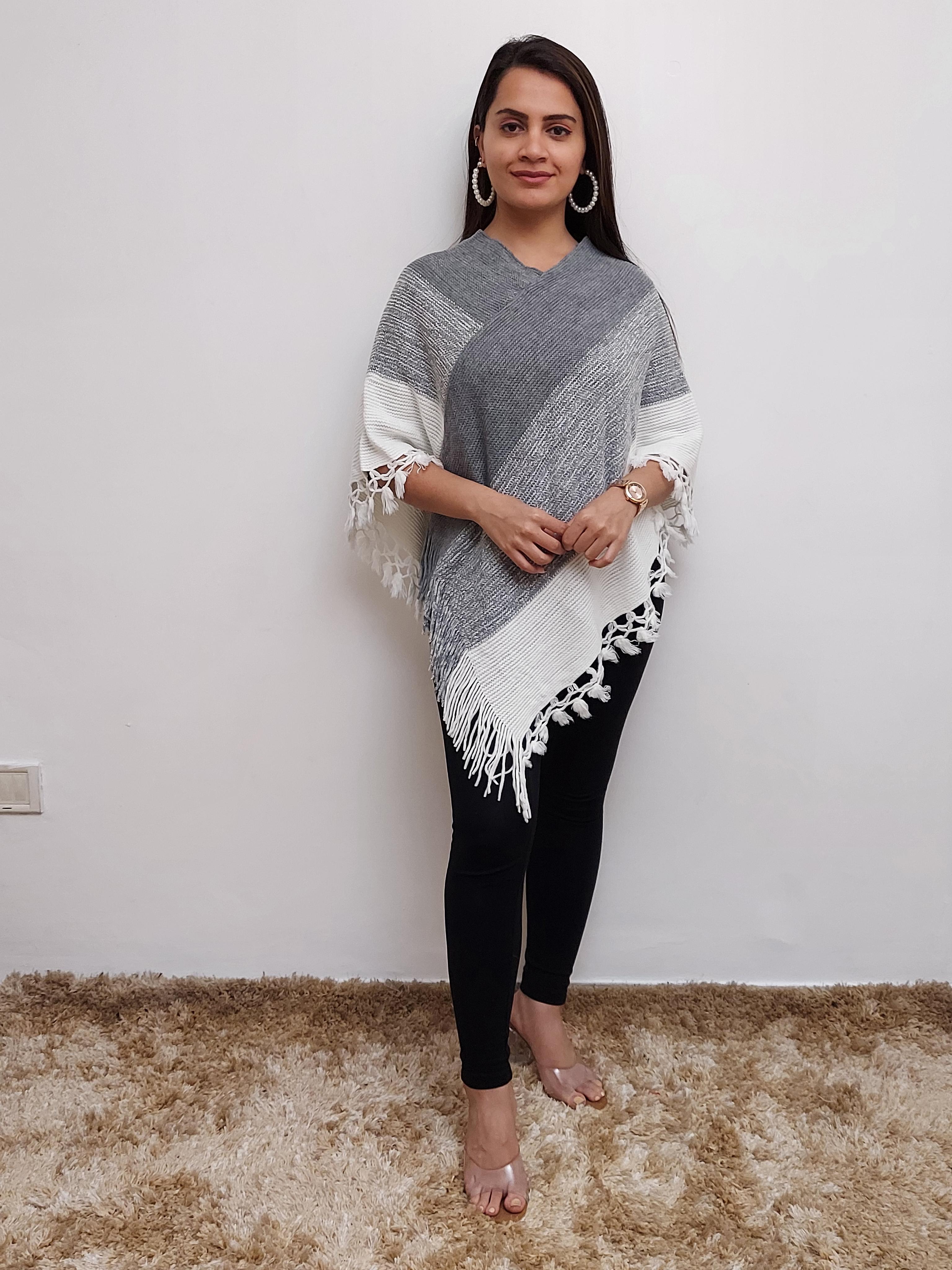 women woolen ponchos - 17555327 - Zoom Image - 1