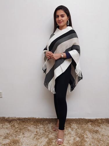 women woolen poncho - 17555387 - Standard Image - 1