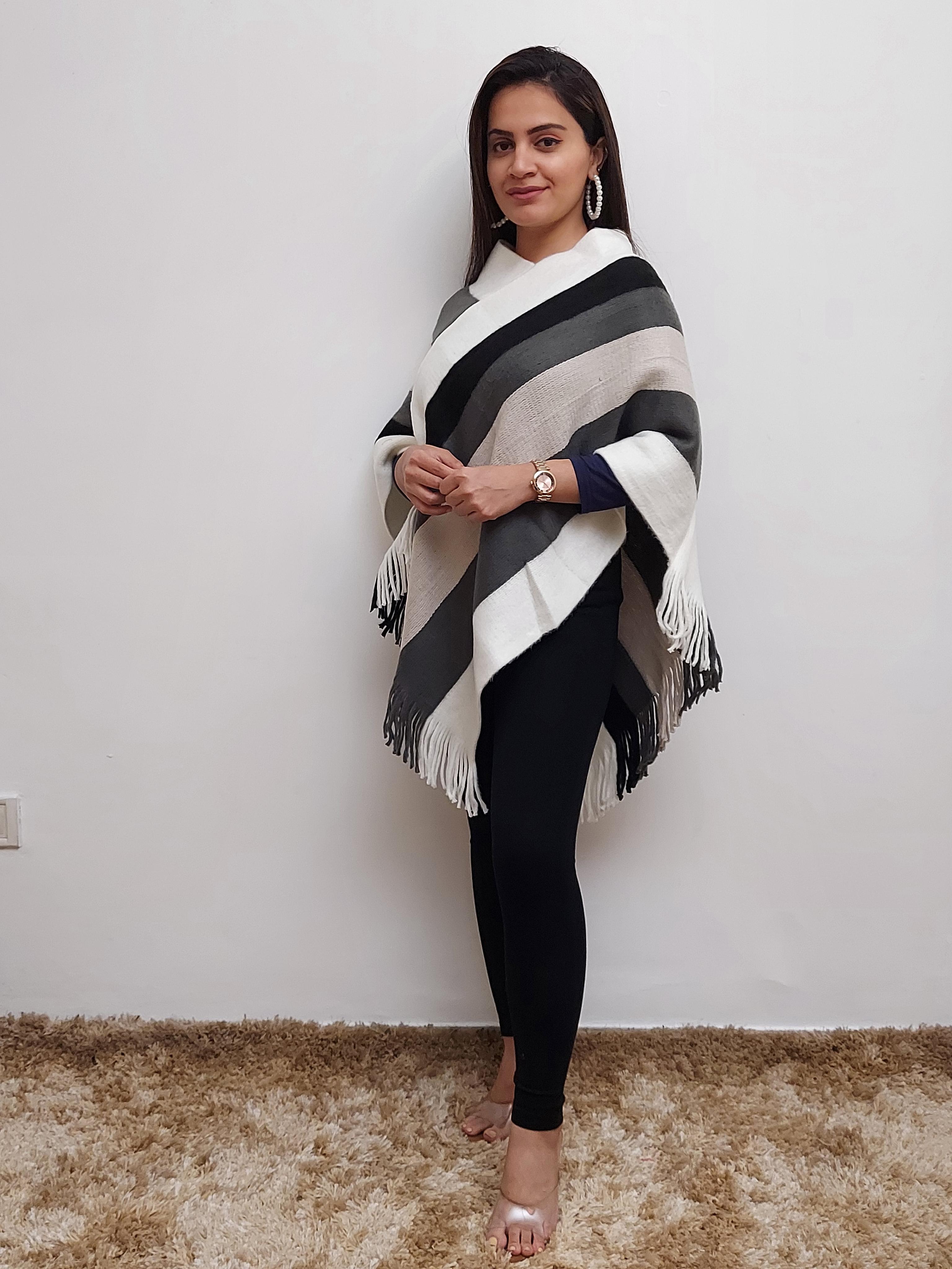 women woolen poncho - 17555387 - Zoom Image - 1