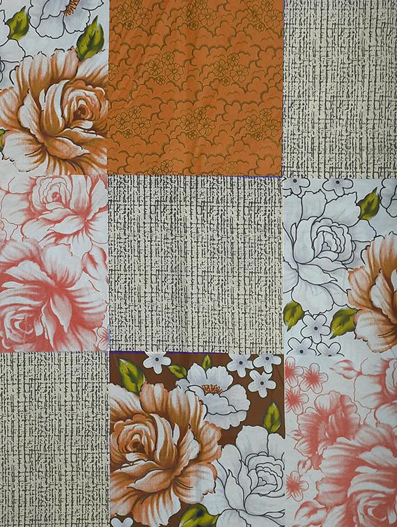 mysterious double bedsheet set king size 180 tc cotton orange colour - 17555580 - Zoom Image - 3
