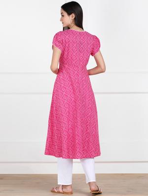 bandhani anarkali kurta - 17555771 - Standard Image - 3