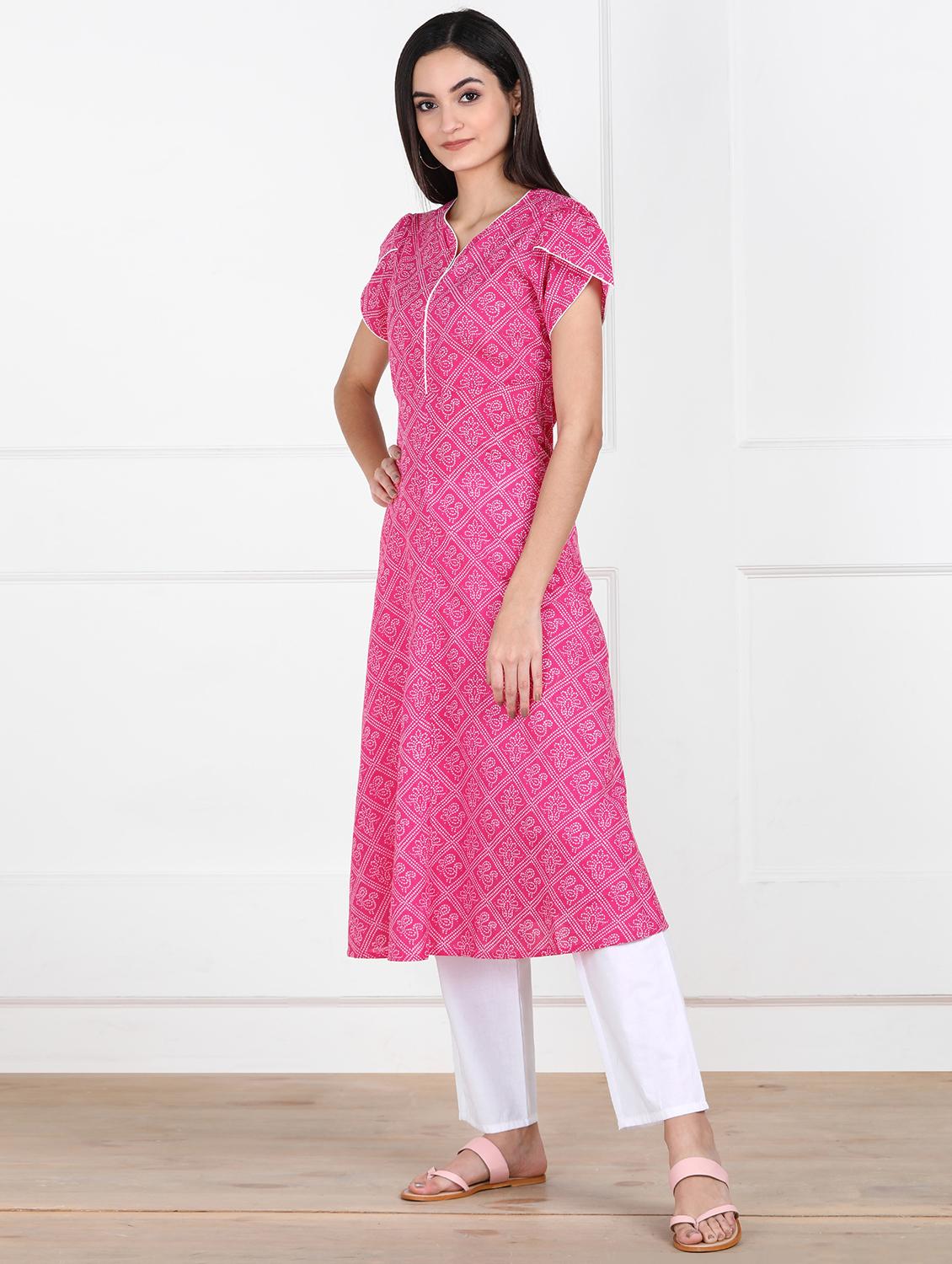 bandhani anarkali kurta - 17555771 - Zoom Image - 2