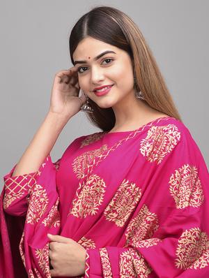 pink rayon anarkali kurta - 17556510 - Standard Image - 6