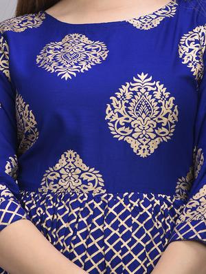 blue rayon anarkali kurta - 17556515 - Standard Image - 5