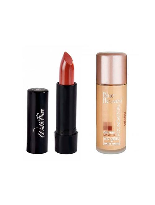 blue heaven pack of oil free foundation & walkfree lipstick #21 - 17556656 - Standard Image - 1