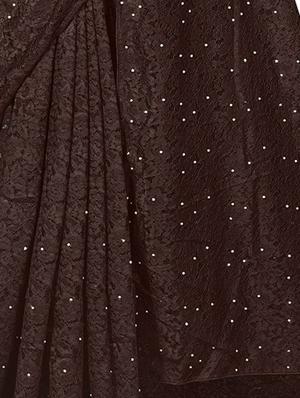 embellished solid saree with blouse - 17556831 - Standard Image - 3
