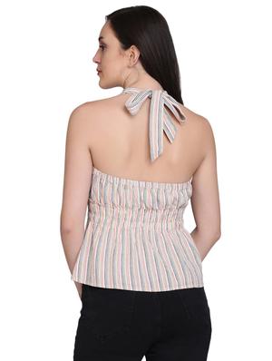 halter neck striped top - 17556884 - Standard Image - 3