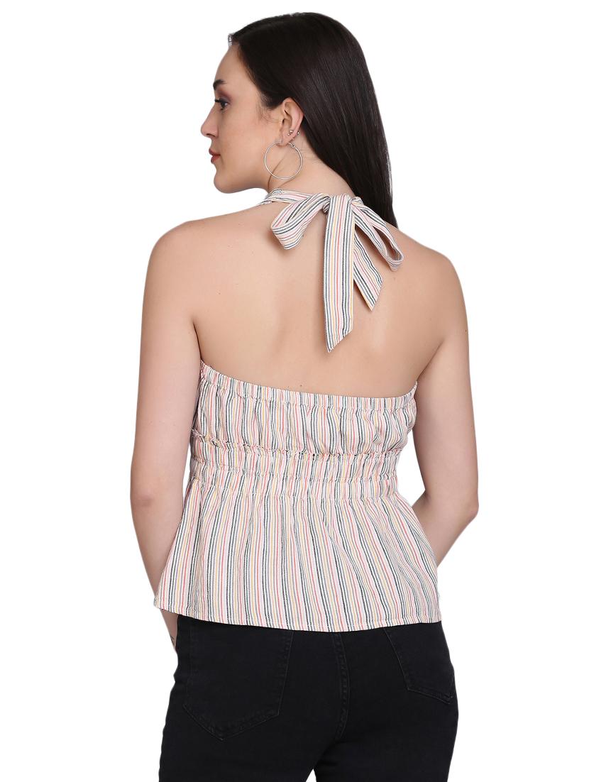 halter neck striped top - 17556884 - Zoom Image - 3