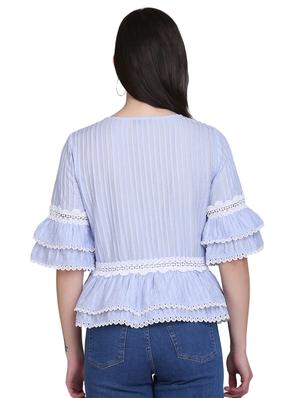bell sleeved lace detail top - 17556891 - Standard Image - 3